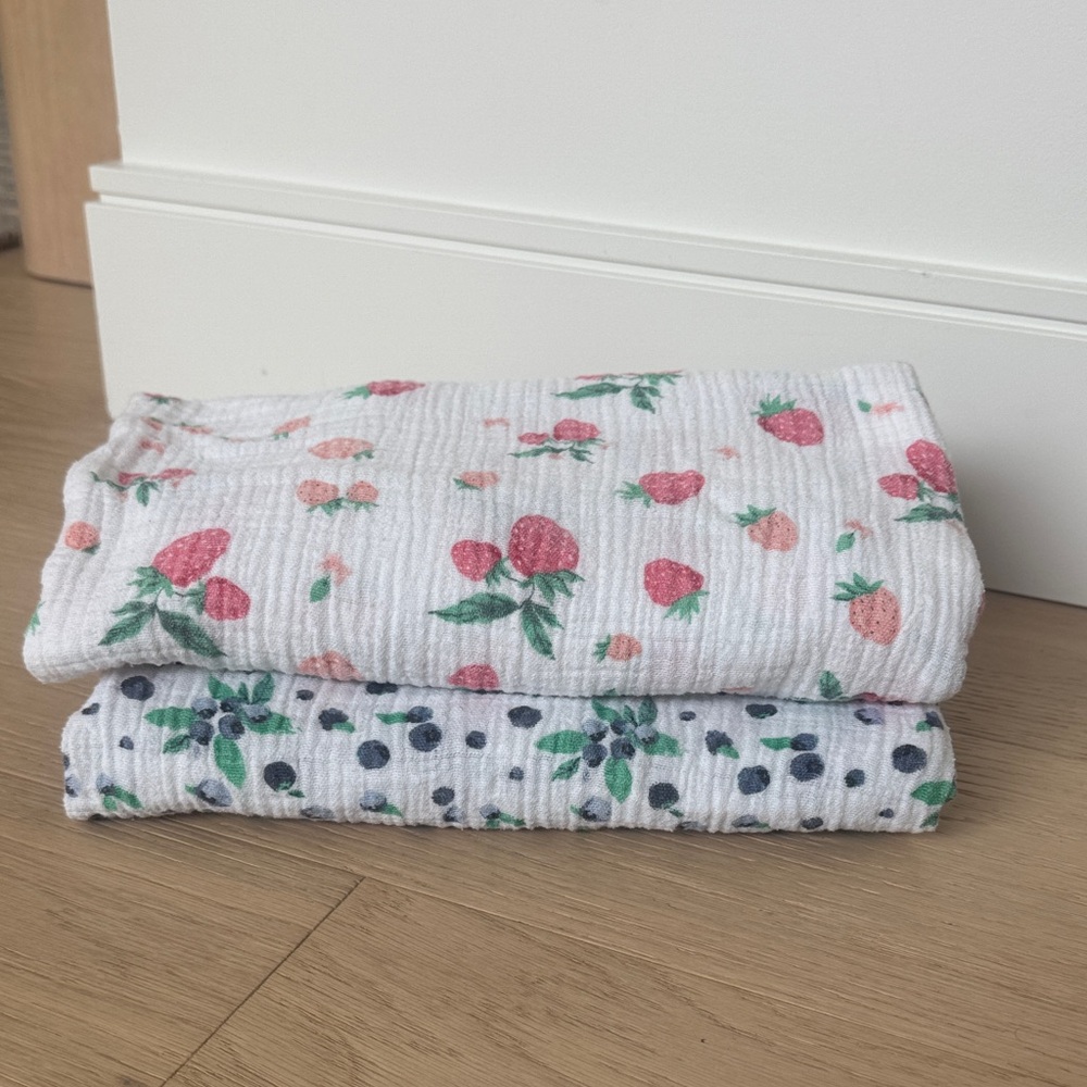 Fruit Print Swaddle Blankets